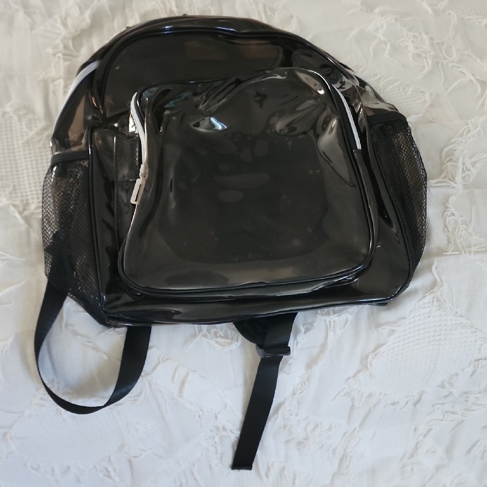 Clear Black Glossy Backpack